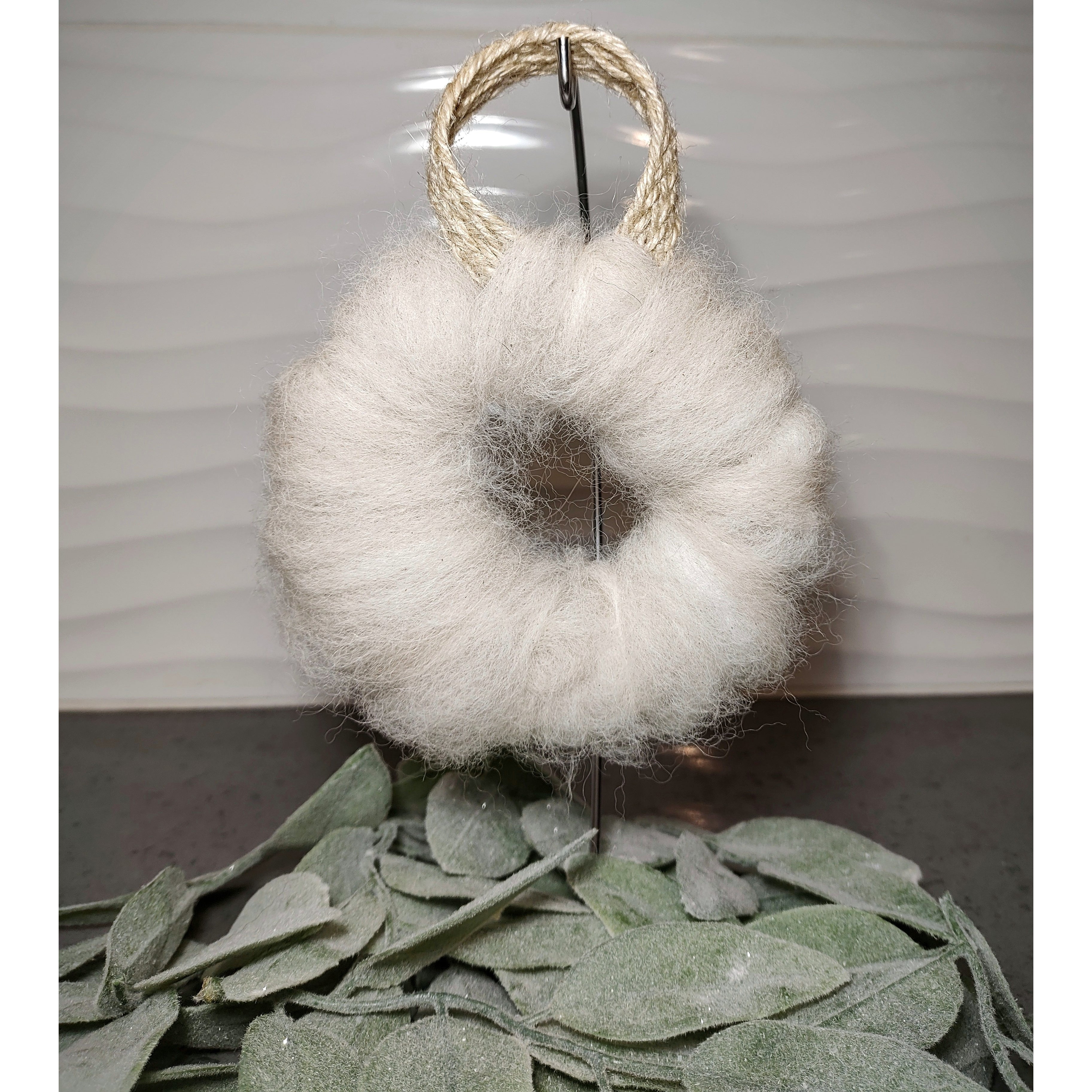 Alpaca Fiber Bird Nesting Mini-Wreath