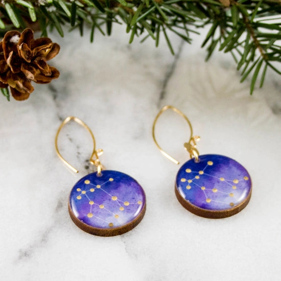 Gemini Hand-painted Constellation Earrings