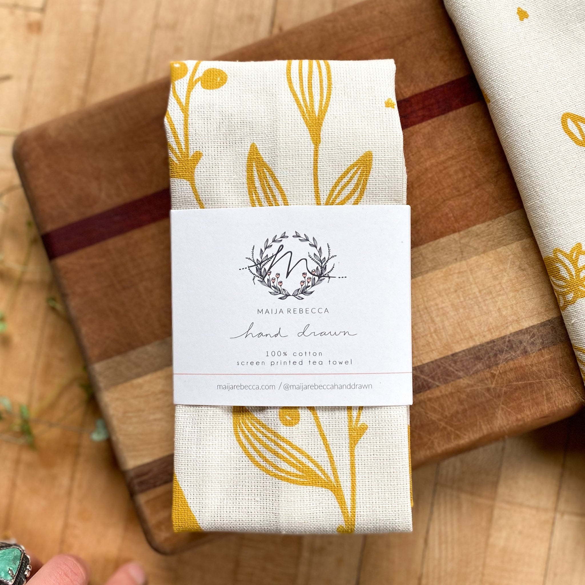 Linen Tea Towels, Muted Gold