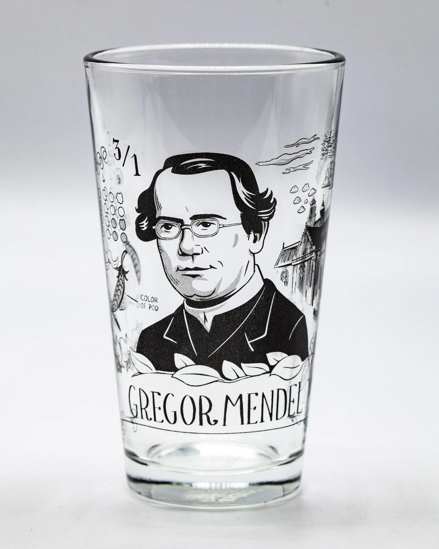 Gregory Mendel Pint Glass