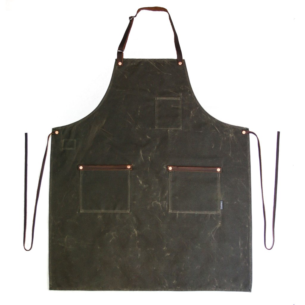 Dark Oak Waxed Canvas Industry Apron