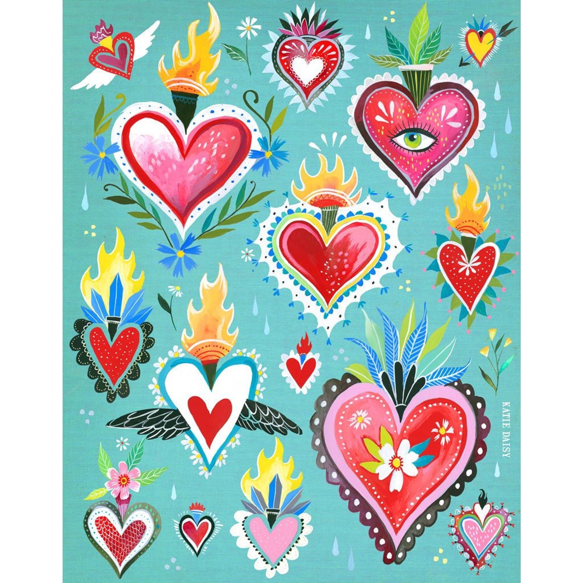 Hearts Aflame Art Print