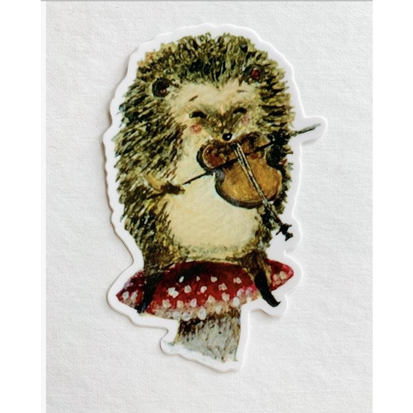 Hedgehog Violinist Sticker