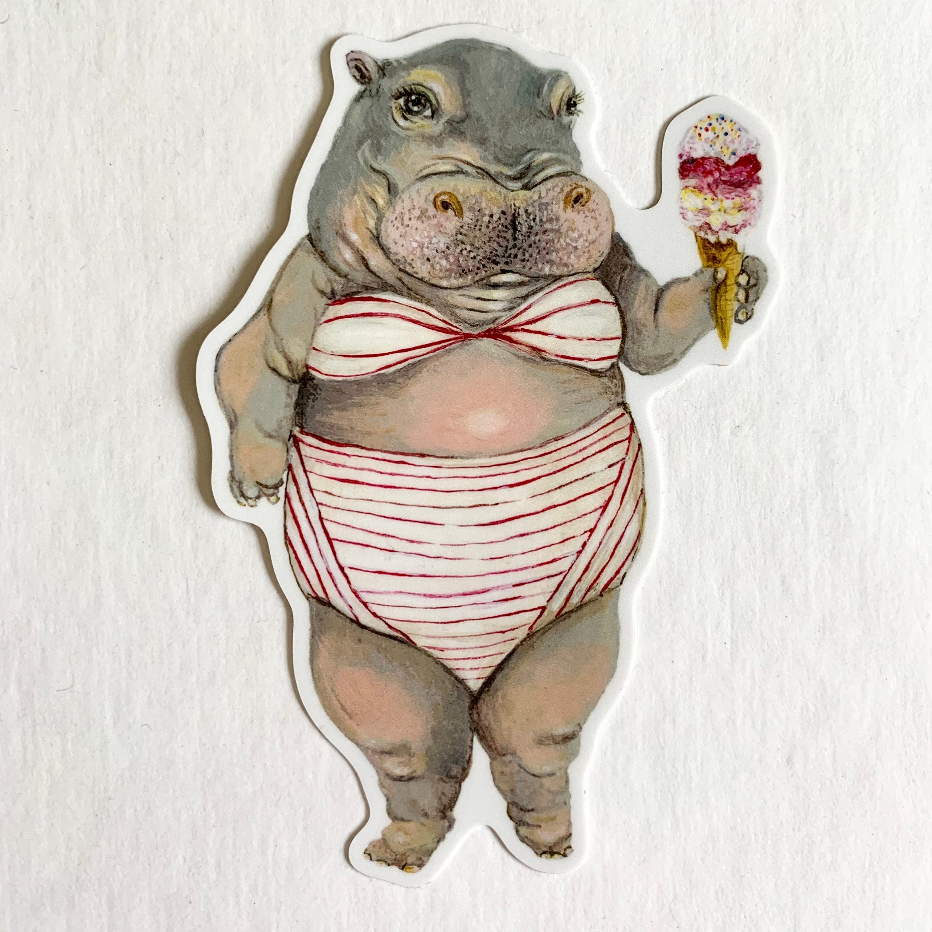 Hippo Sticker