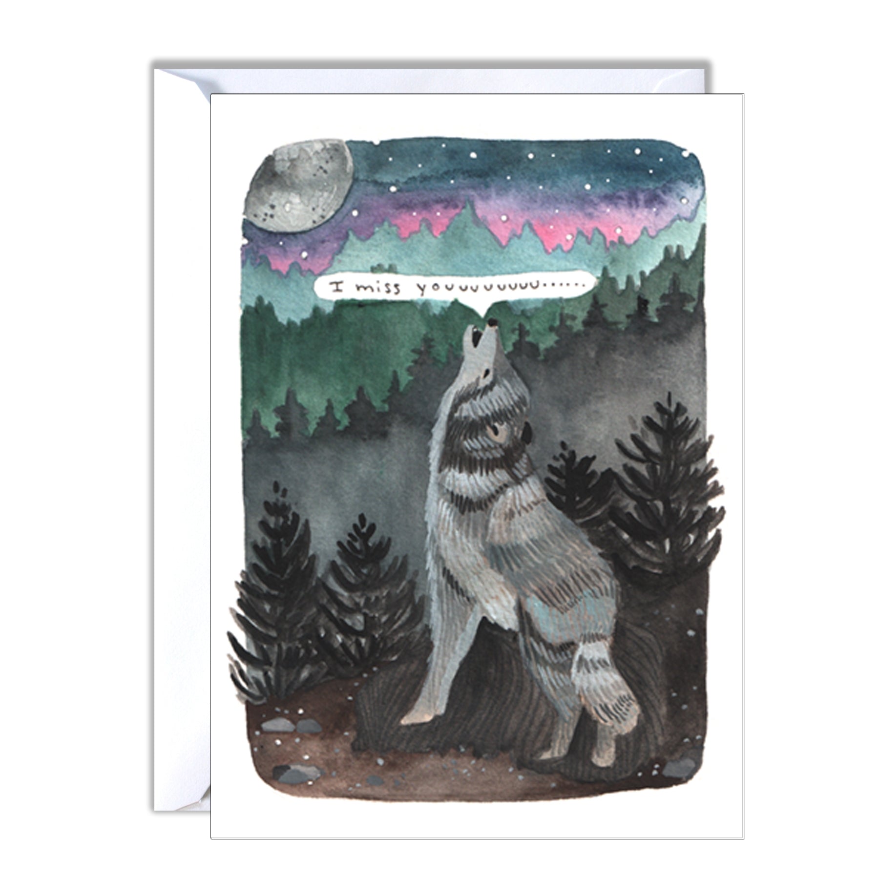 I Miss You Blank Greeting Card