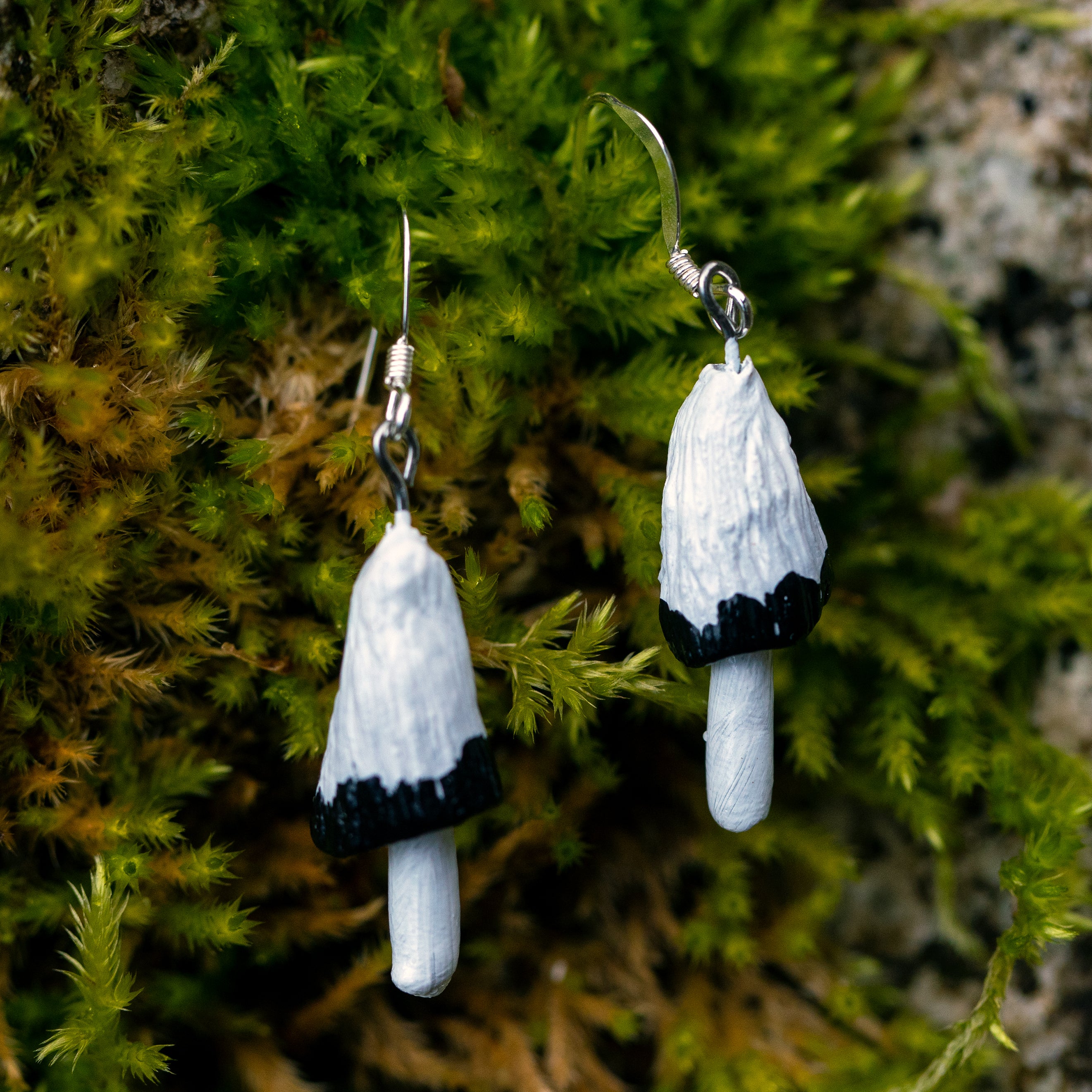 Inky Cap Mushroom Earrings