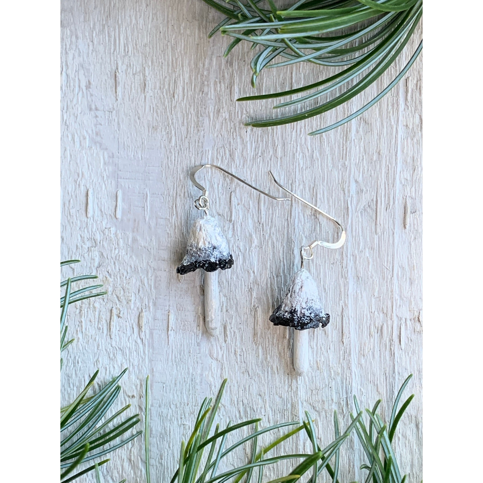 Inky Cap Mushroom Earrings