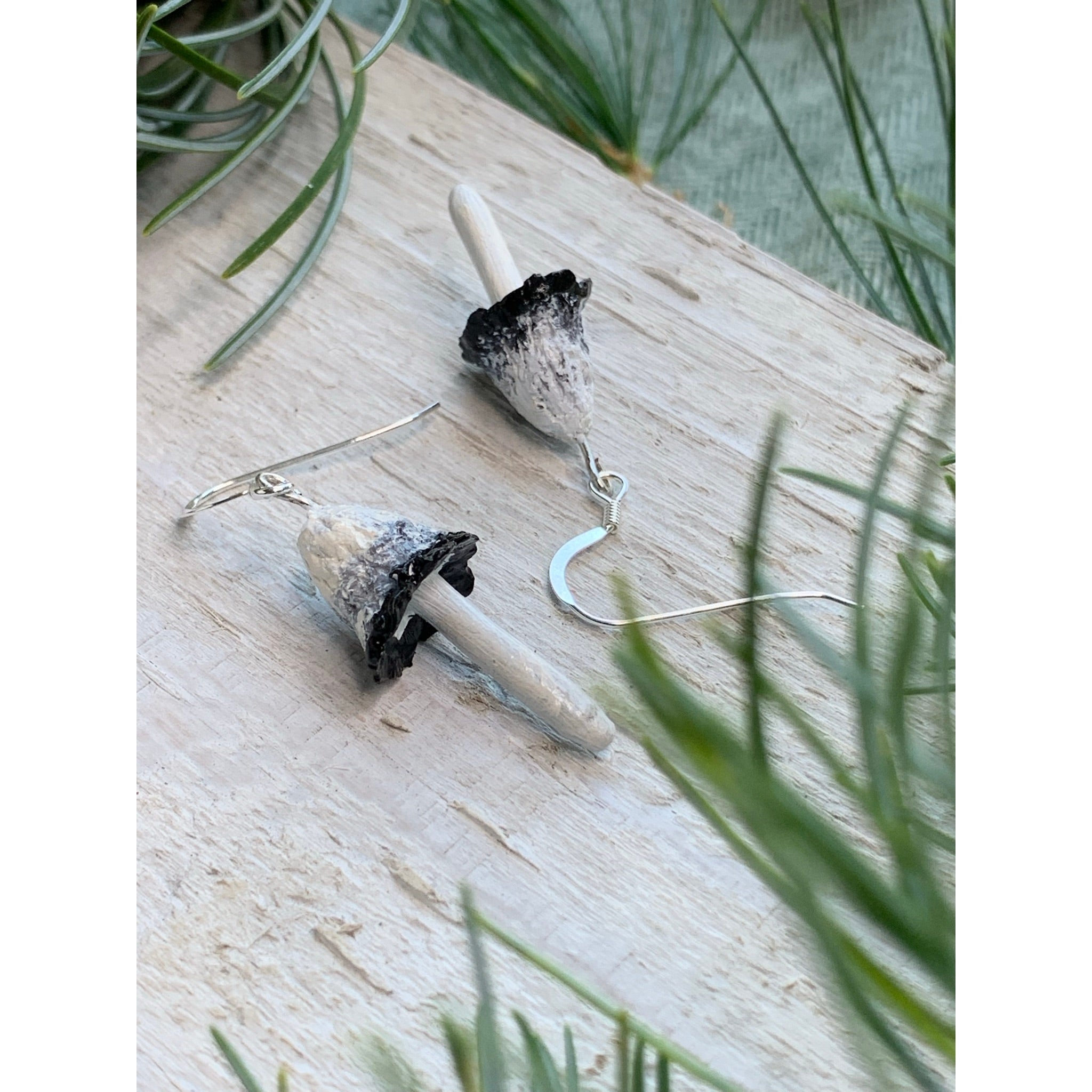 Inky Cap Mushroom Earrings