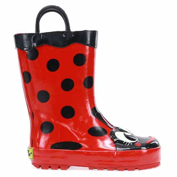 Kids Ladybug Rain Boots - Red