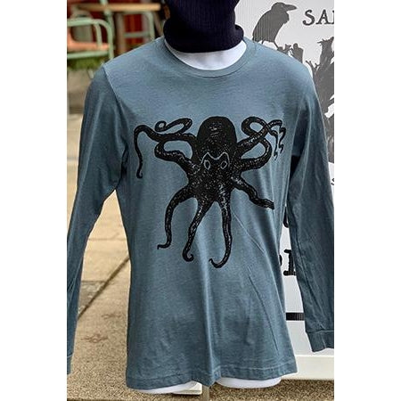 Kraken Octopus Tee Slate Long Sleeve Shirt