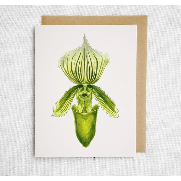 Lady Slipper Orchid Card