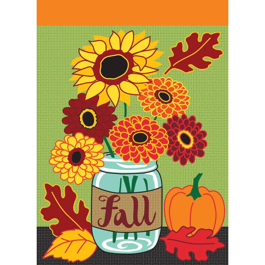 Large Fall Mason Jars Flag