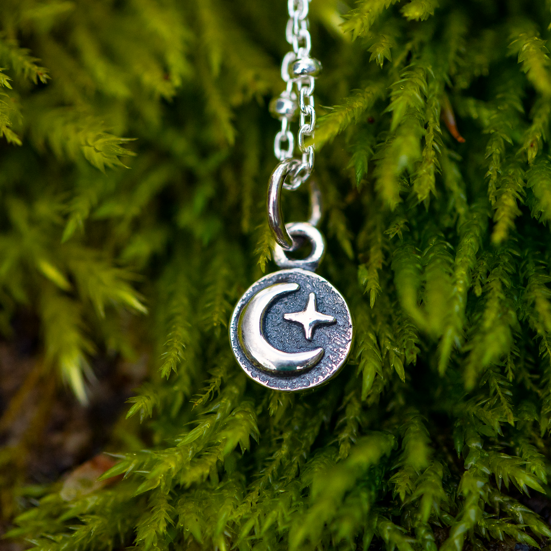 Moon and Star Necklace