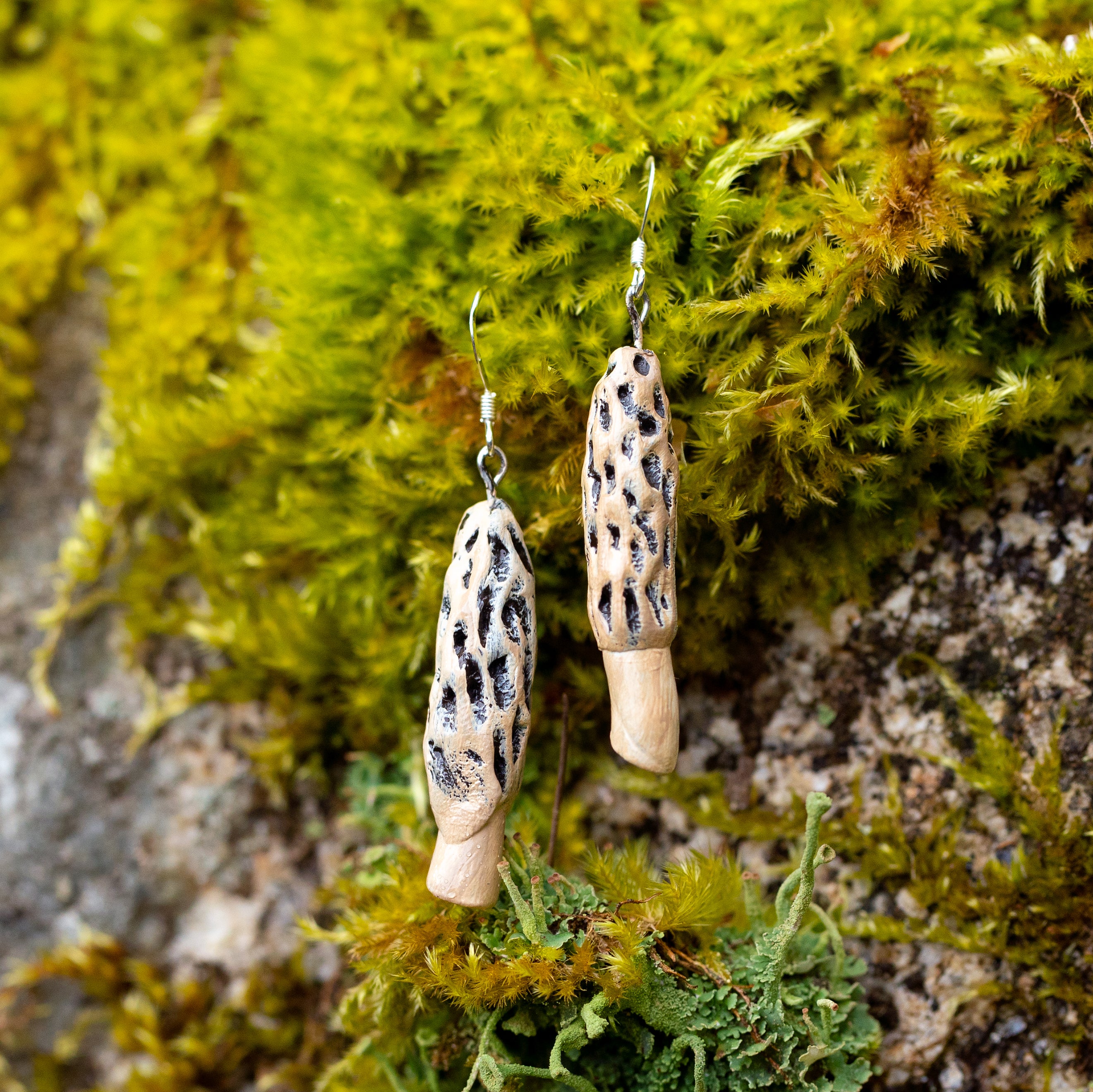 Morel Mushroom Earrings