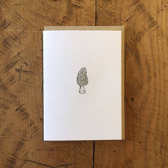 Morel Mushroom Letterpress Card