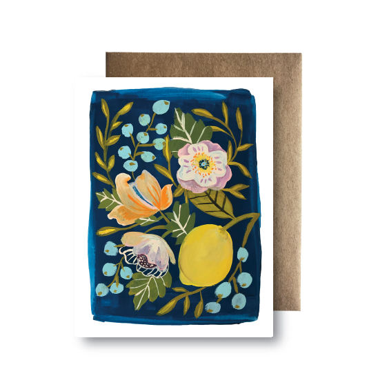 Navy Lemon Card