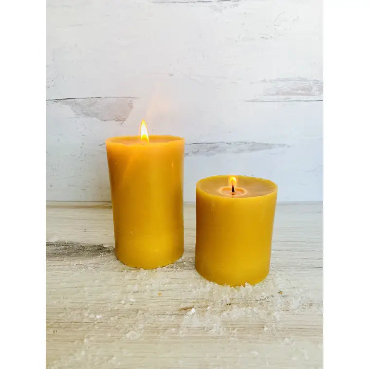 Organic Beeswax Pillar Candles