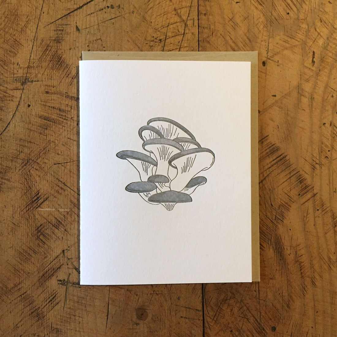 Oyster Mushroom Letterpress Card