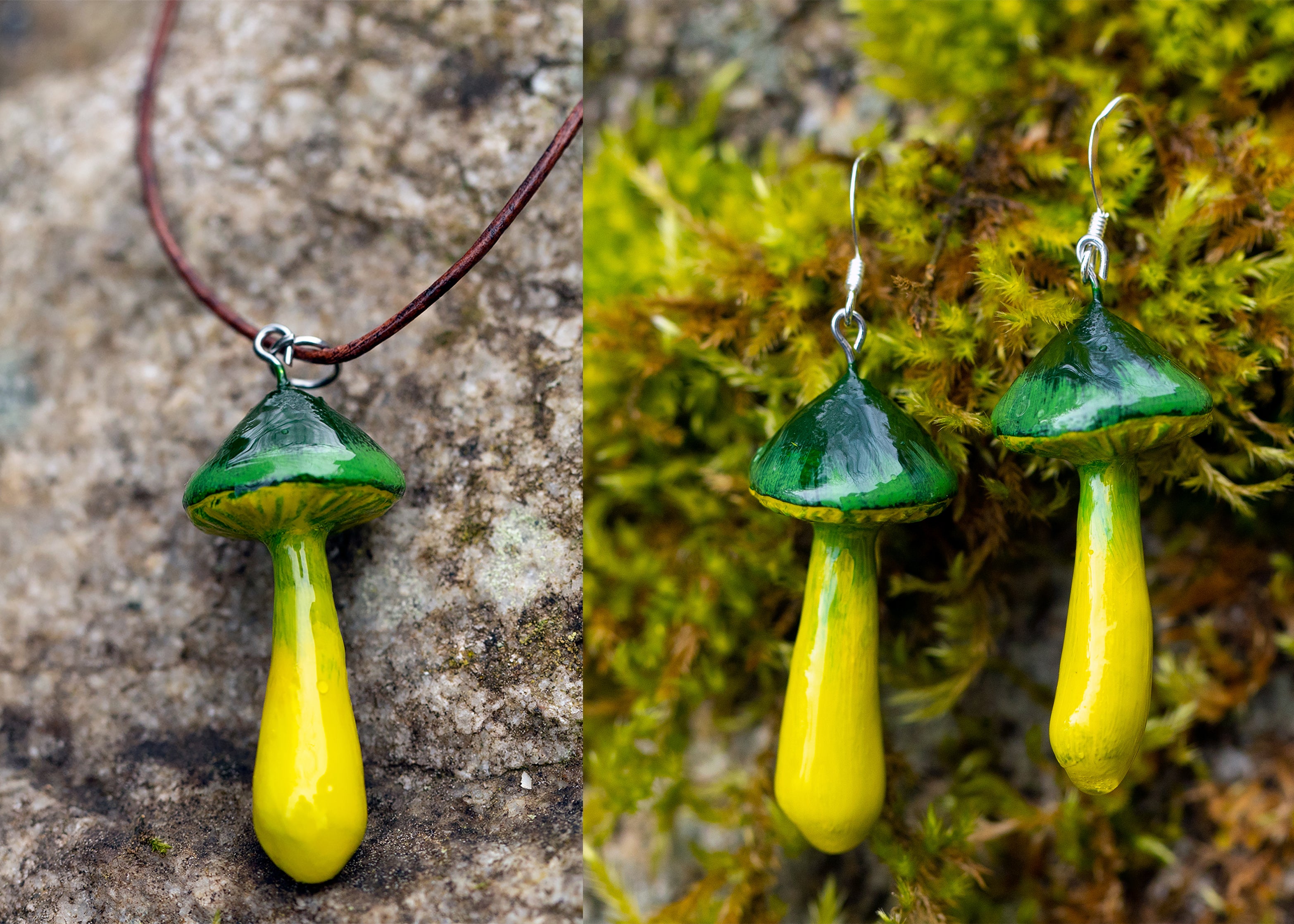 Parrot Toadstool Mushroom Earrings