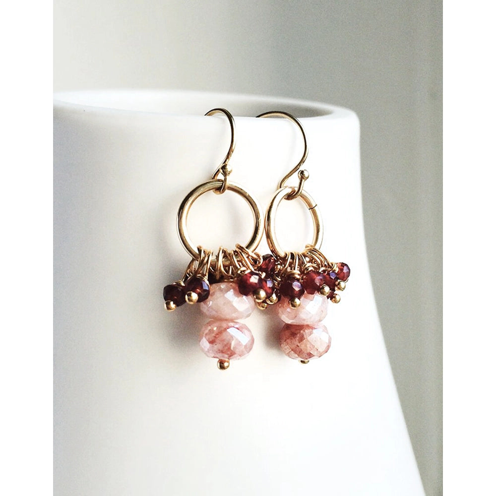 Peach Moonstone Earrings