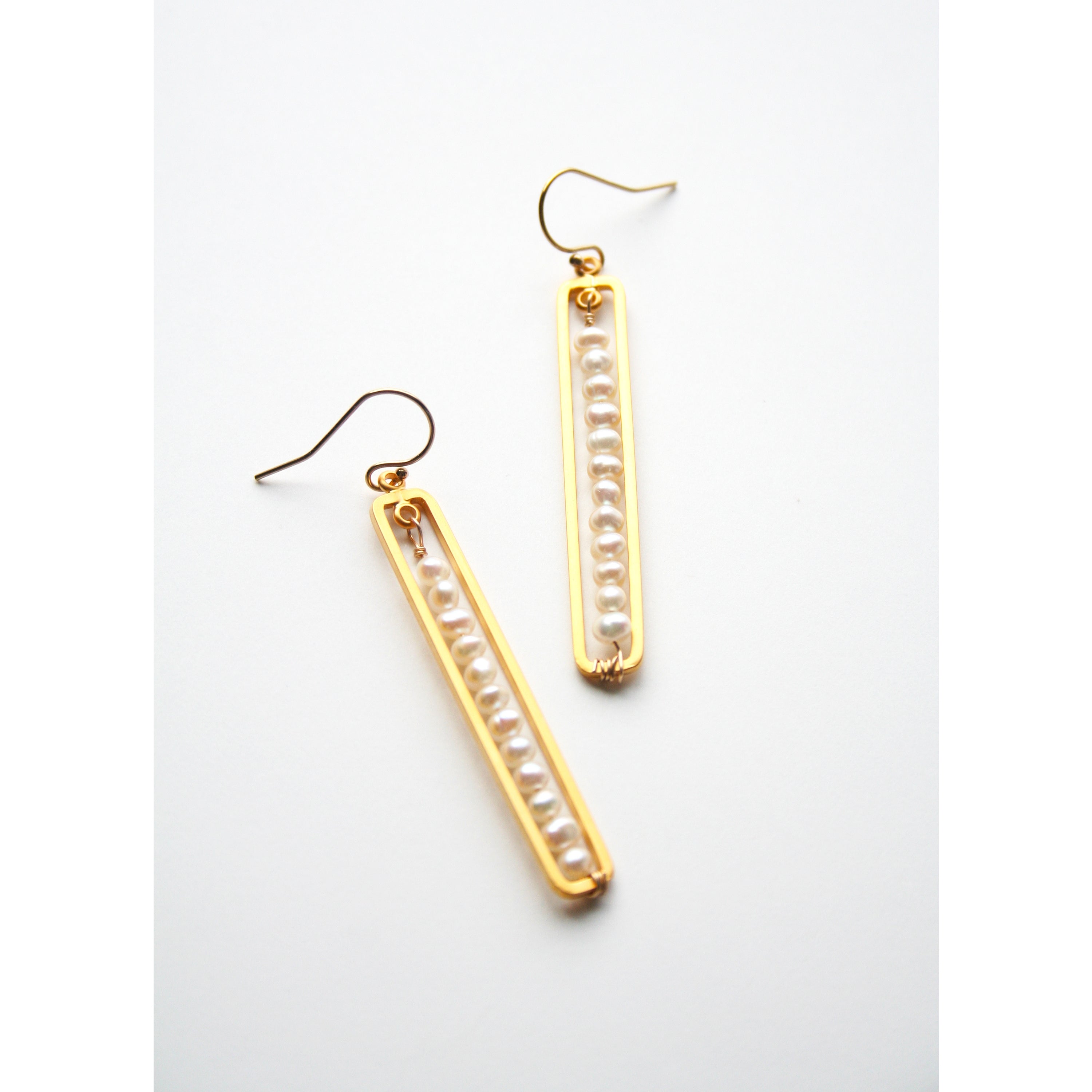 Pearl Bar Earrings