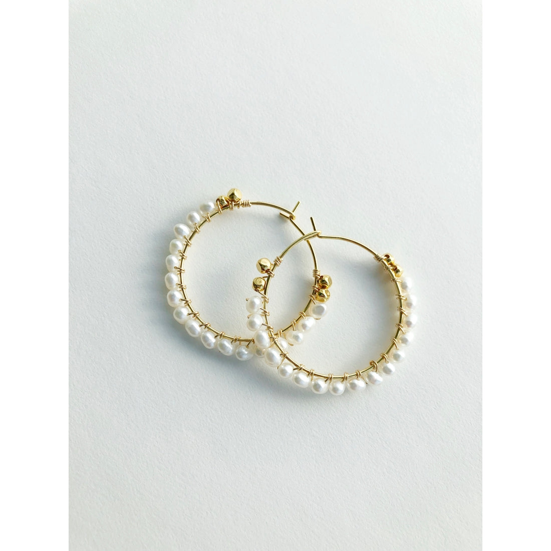 Pearl Wrap Hoop Earrings