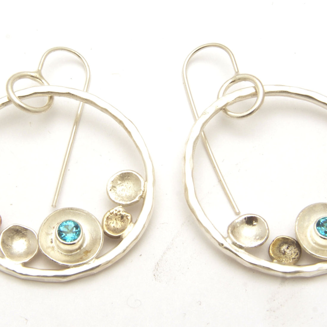 Pebble on the beach earring series  Blue Topaz