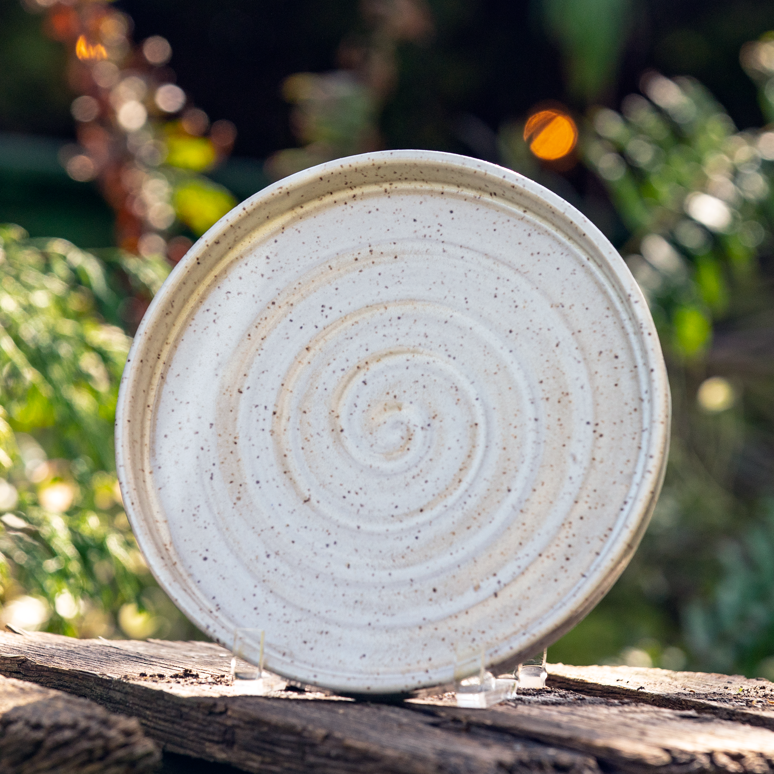 White Speckled Glazed Dinner Plate