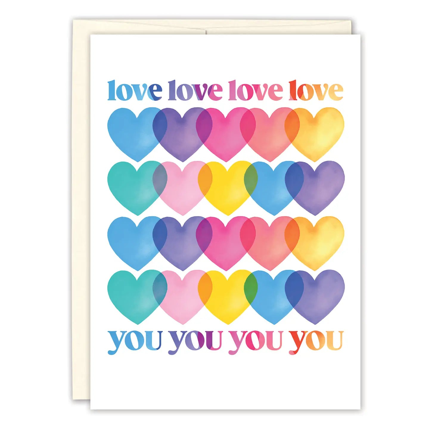 Rainbow Hearts Valentine's Day Card