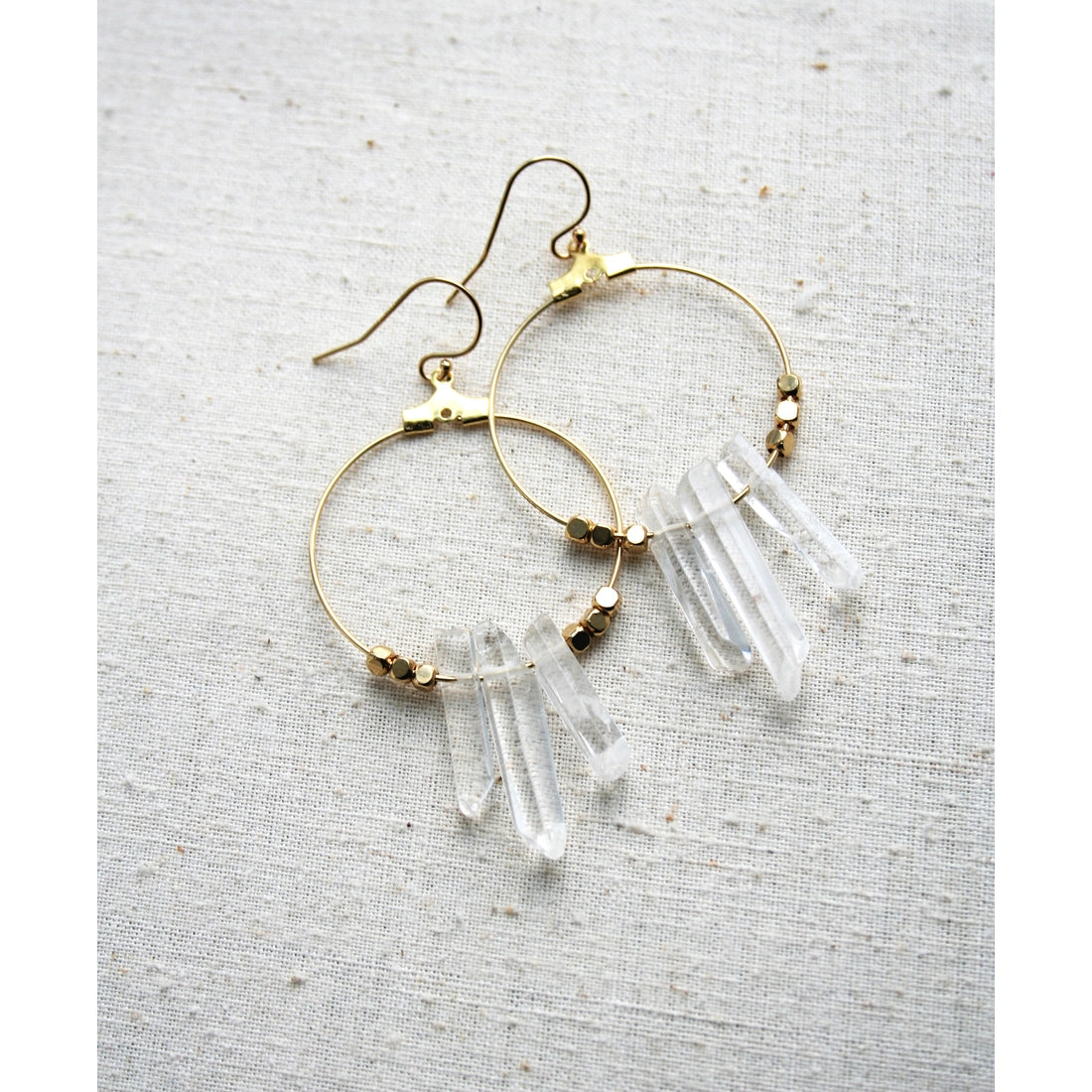 Raw Crystal Hoops