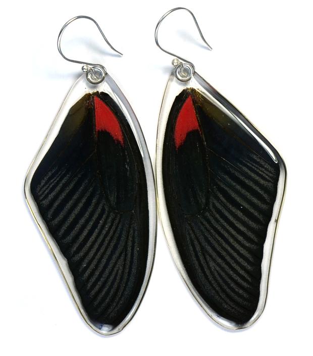 Scarlet Mormon Butterfly Earrings