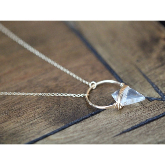 Albatross Necklace - Crystal Quartz  Sterling Silver