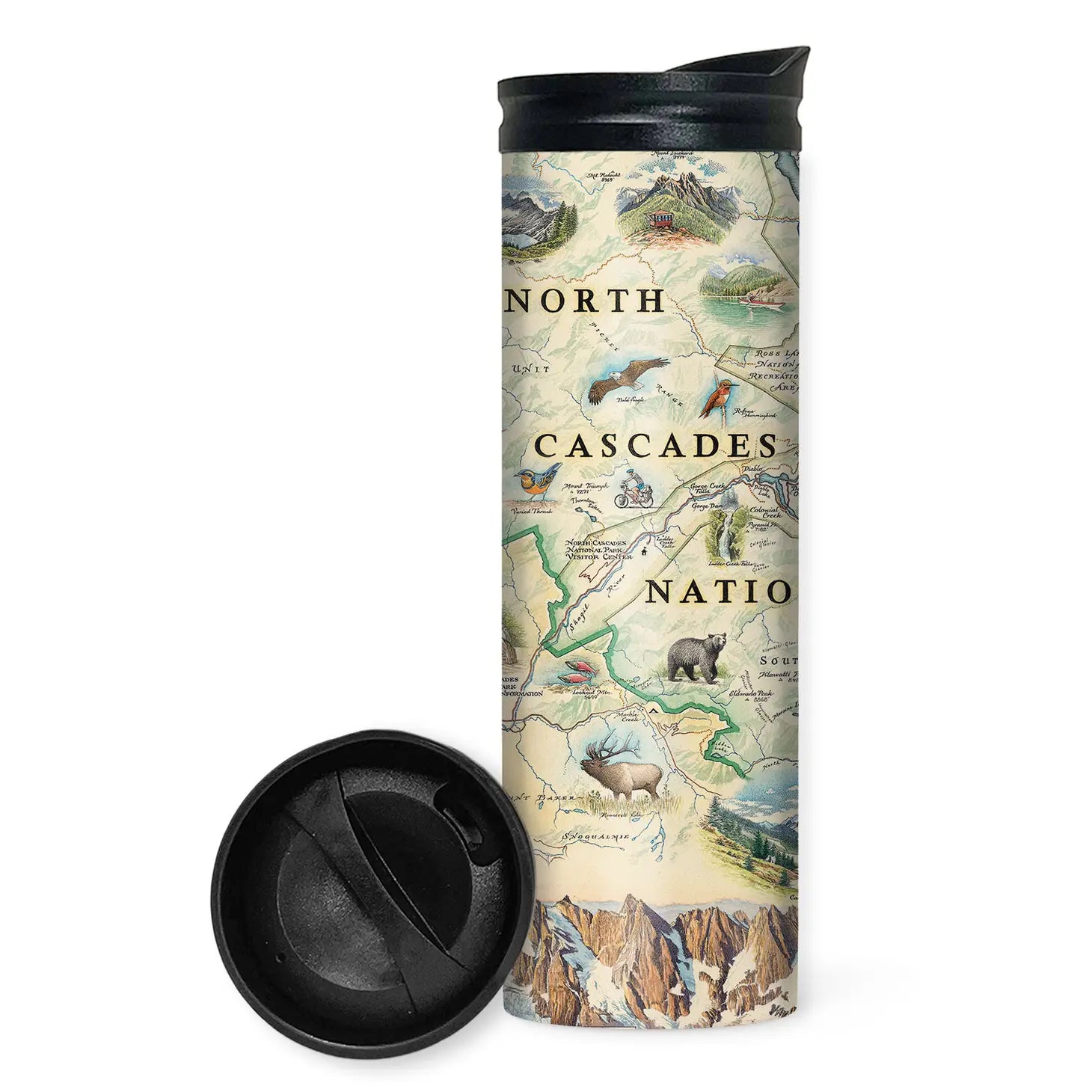 North Cascades National Park Map Travel Drinkware