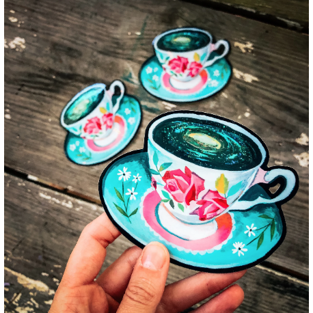 Teacup Galaxy Sticker