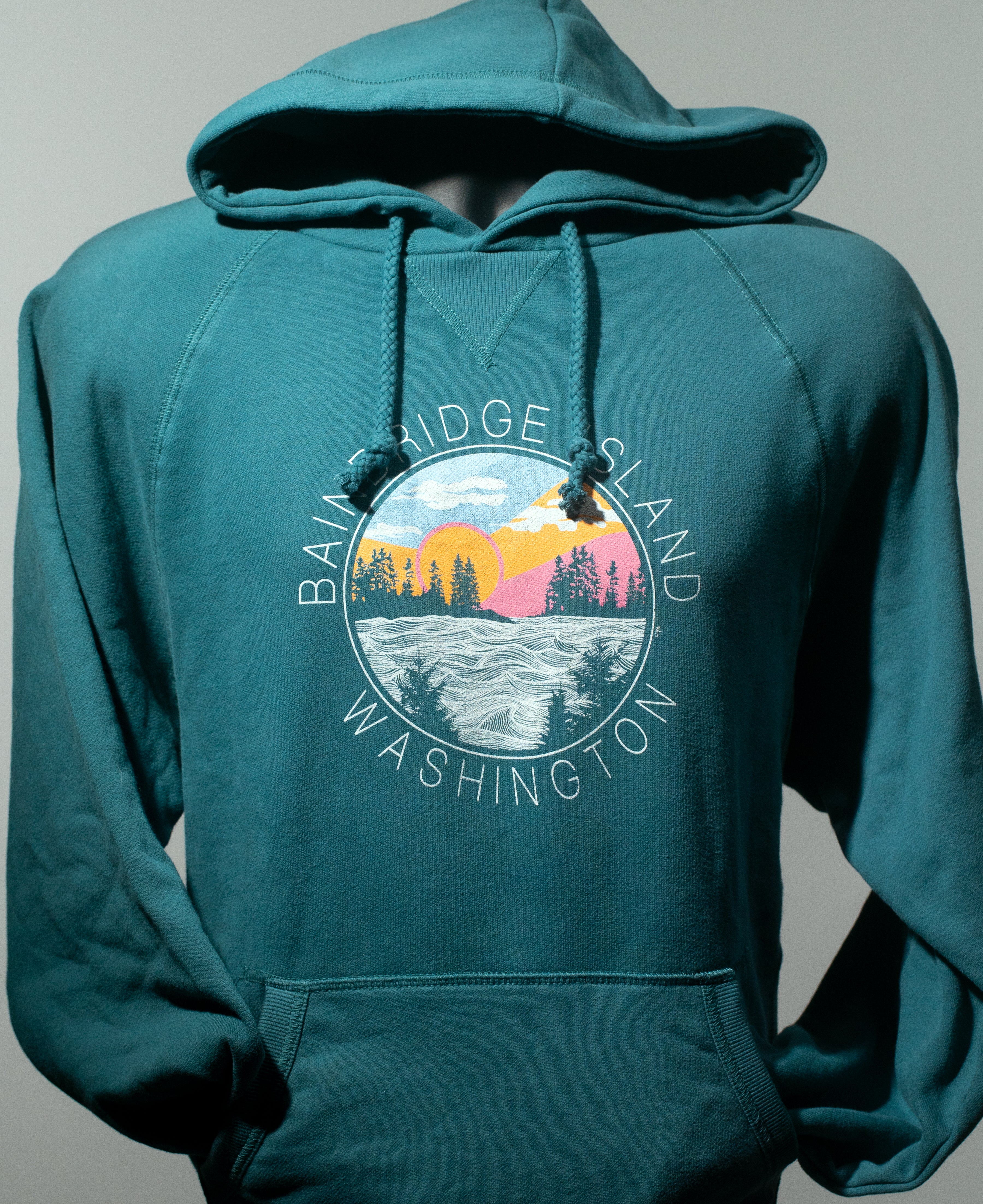 Bainbridge Island Sunset Hoodie Teal