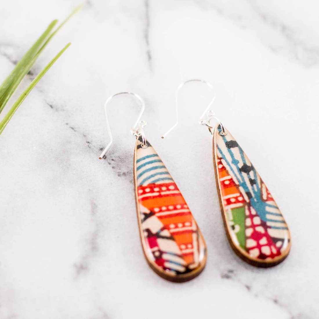 Teardrop Japanese Bright Geometric Earrings