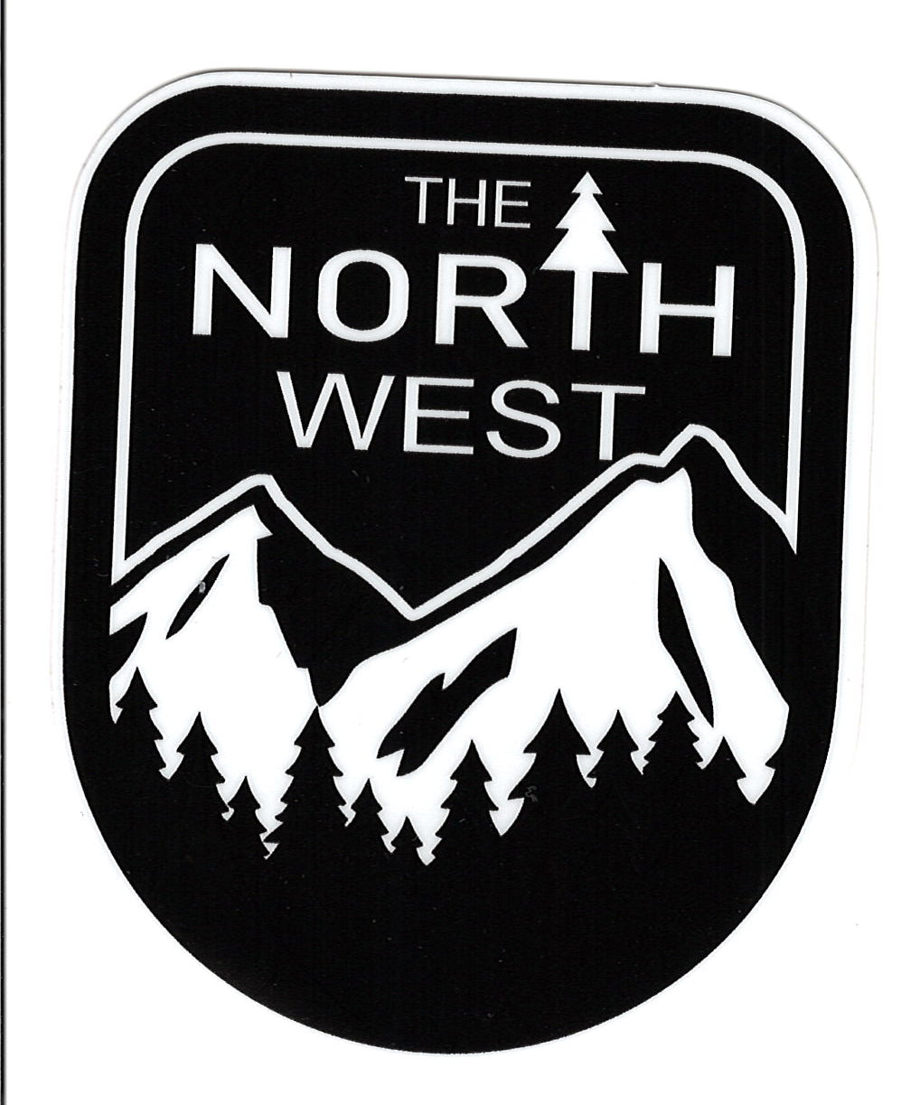 The North West Mountain View Black Sticker