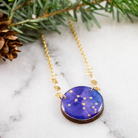 Virgo Hand-painted Constellation Necklace