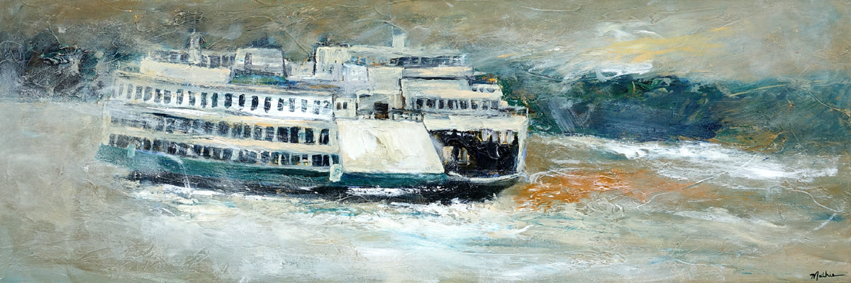 "Washington State Ferry in Weather" - Christopher Mathie Fine Art