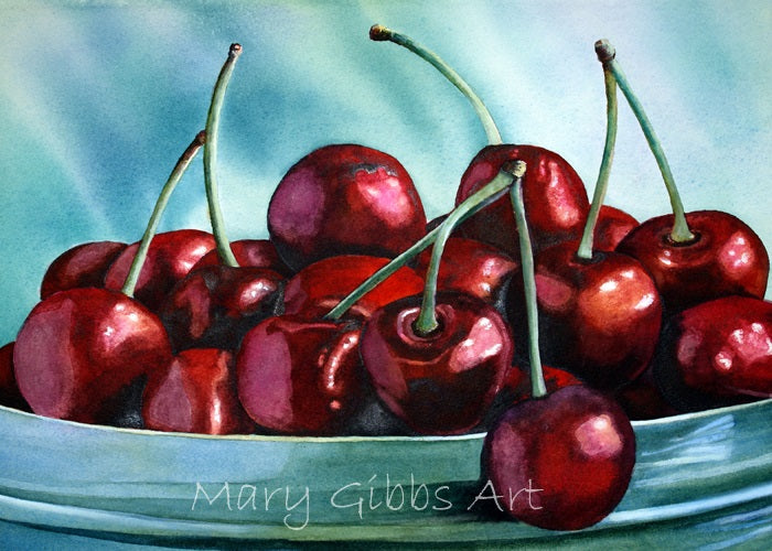 Watercolor Cherries Coaster