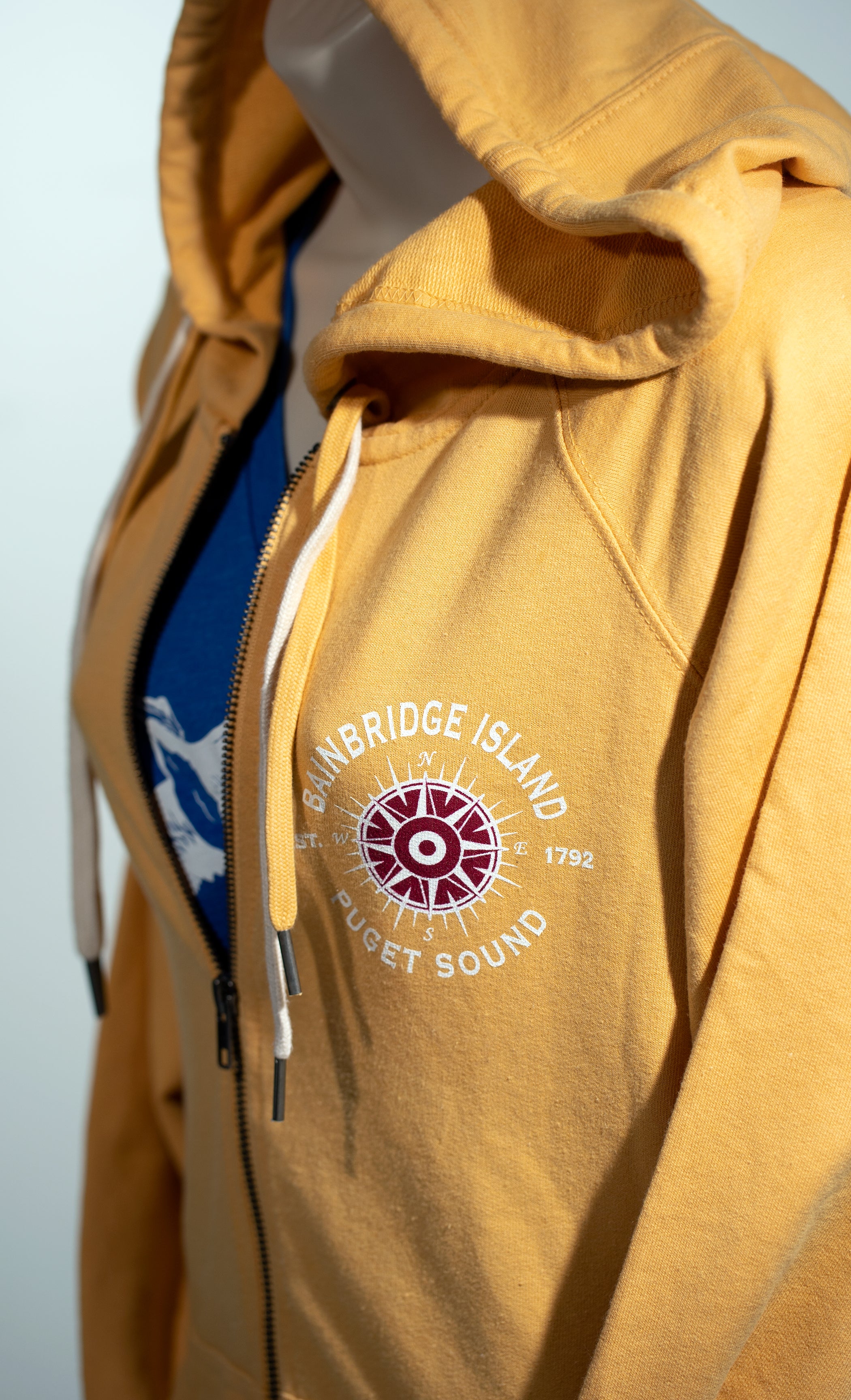 Bainbridge Island Crusader Compass Puget Sound Hoodie | Royal Yellow