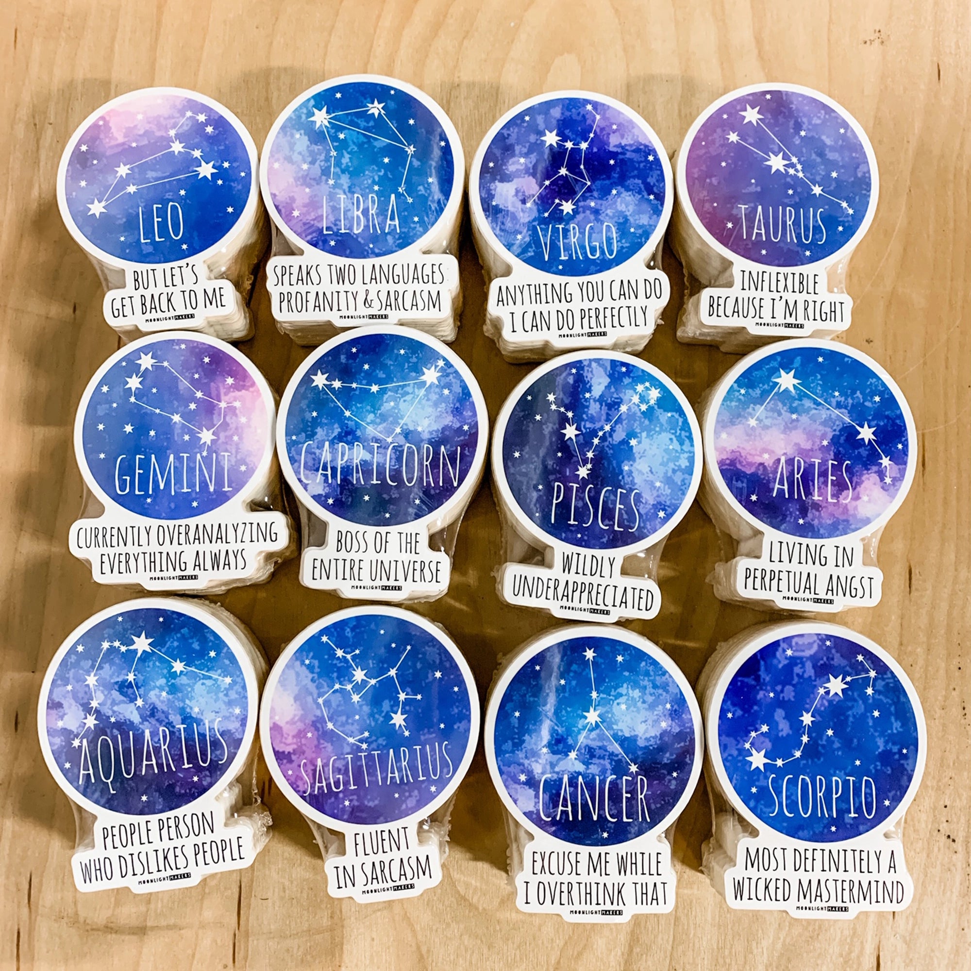 Funny Zodiac Astrology Stickers