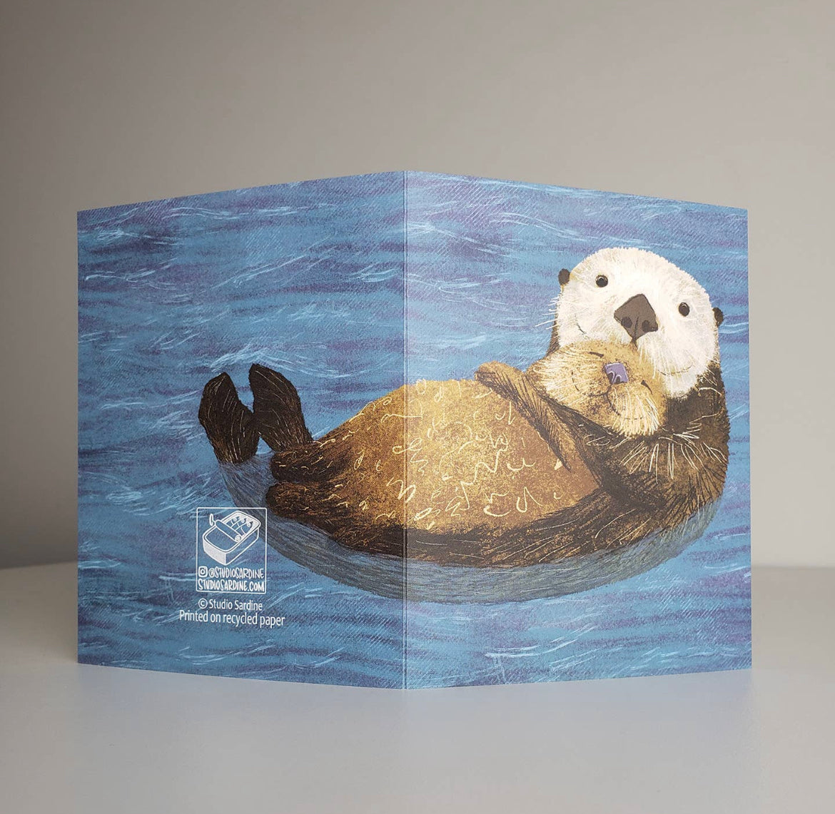 Cuddly Otter Blank Greeting Card