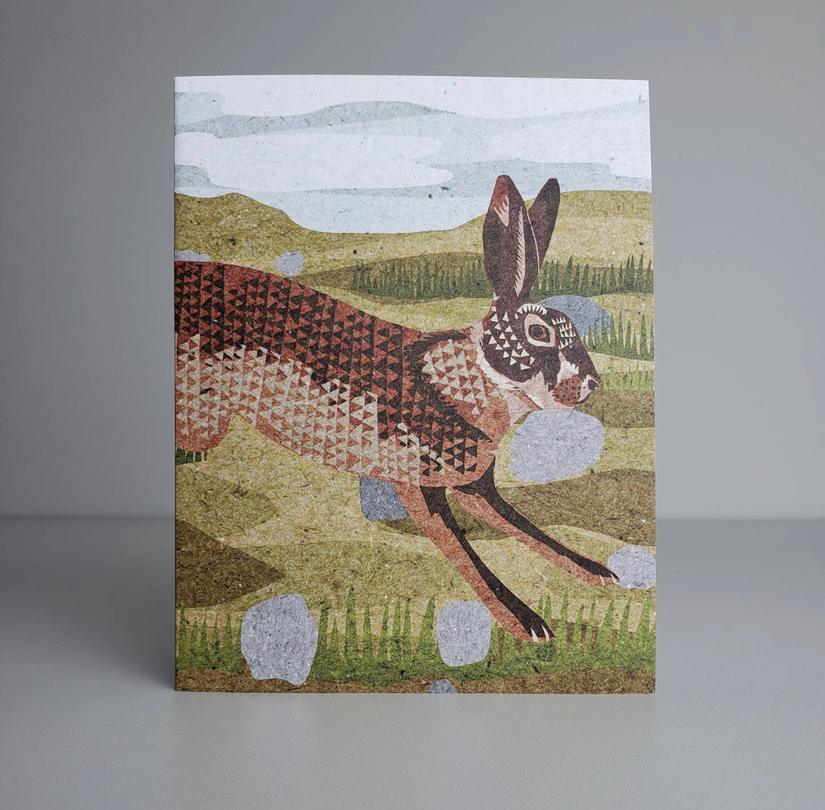 Wild Hares Blank Greeting Card