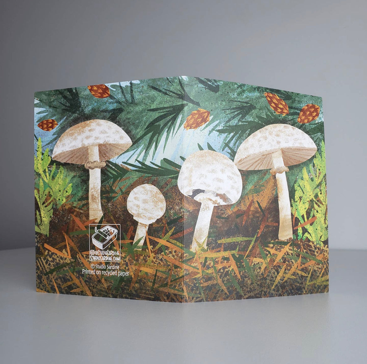 Shaggy Parasol Mushroom Blank Greeting Card