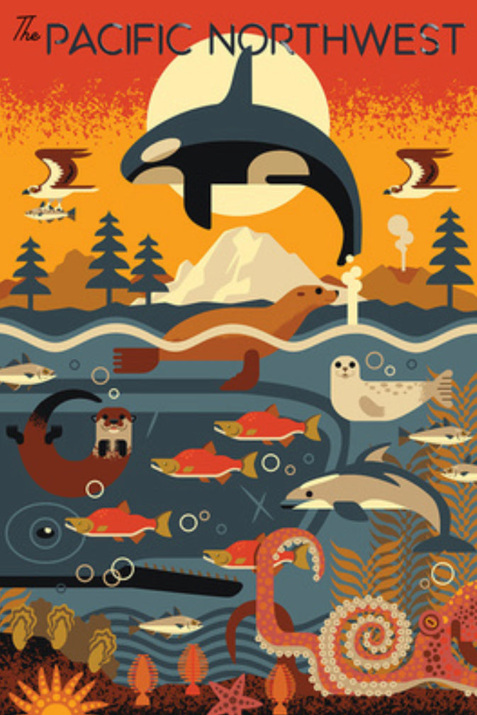 Pacific Northwest - Geometric Marine Animals